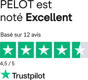 Pelot est noté Excellent sur Trustpilot, 4,5 sur 5 basé sur 12 avis