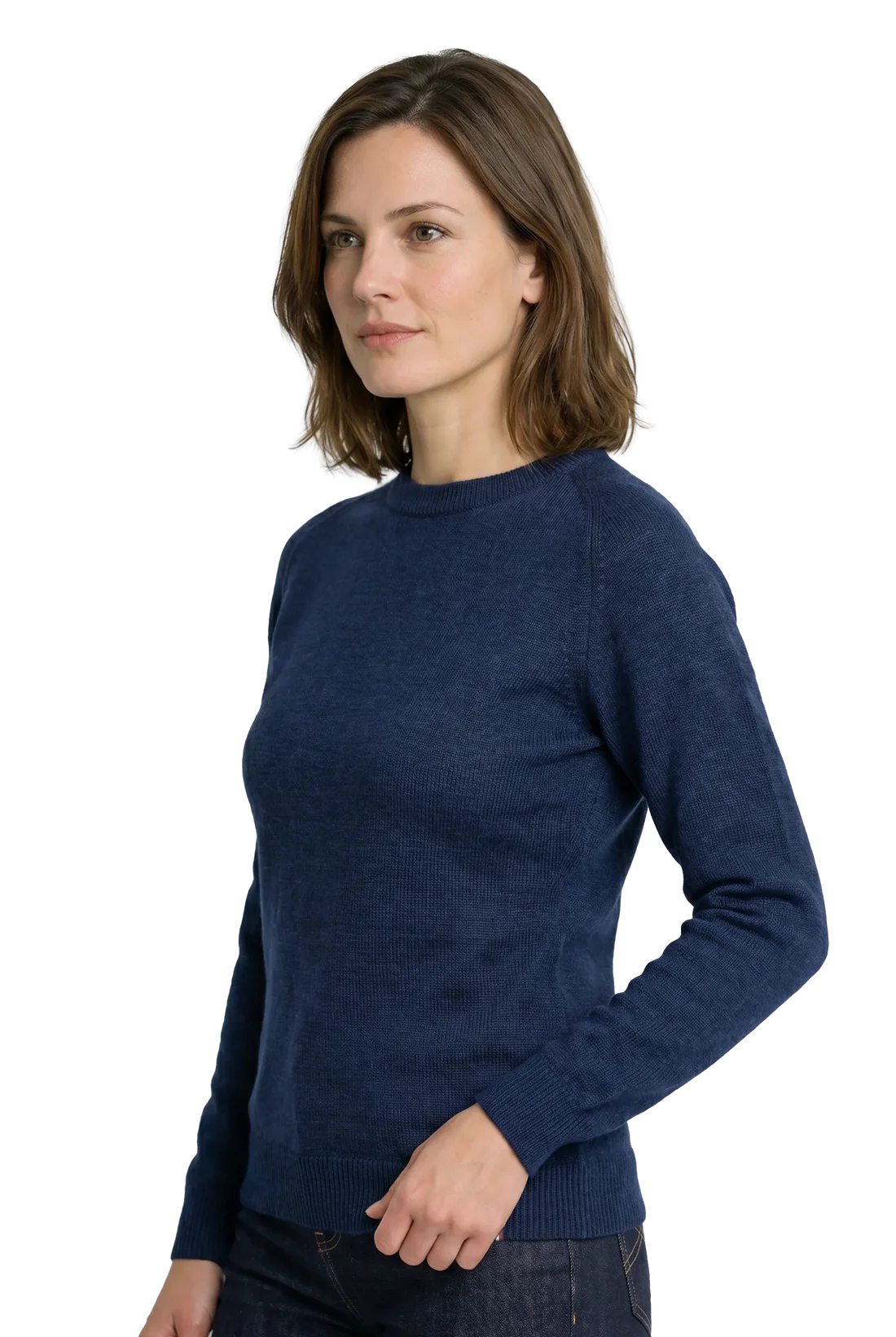 Alma Sweater being worn, three-quarter view