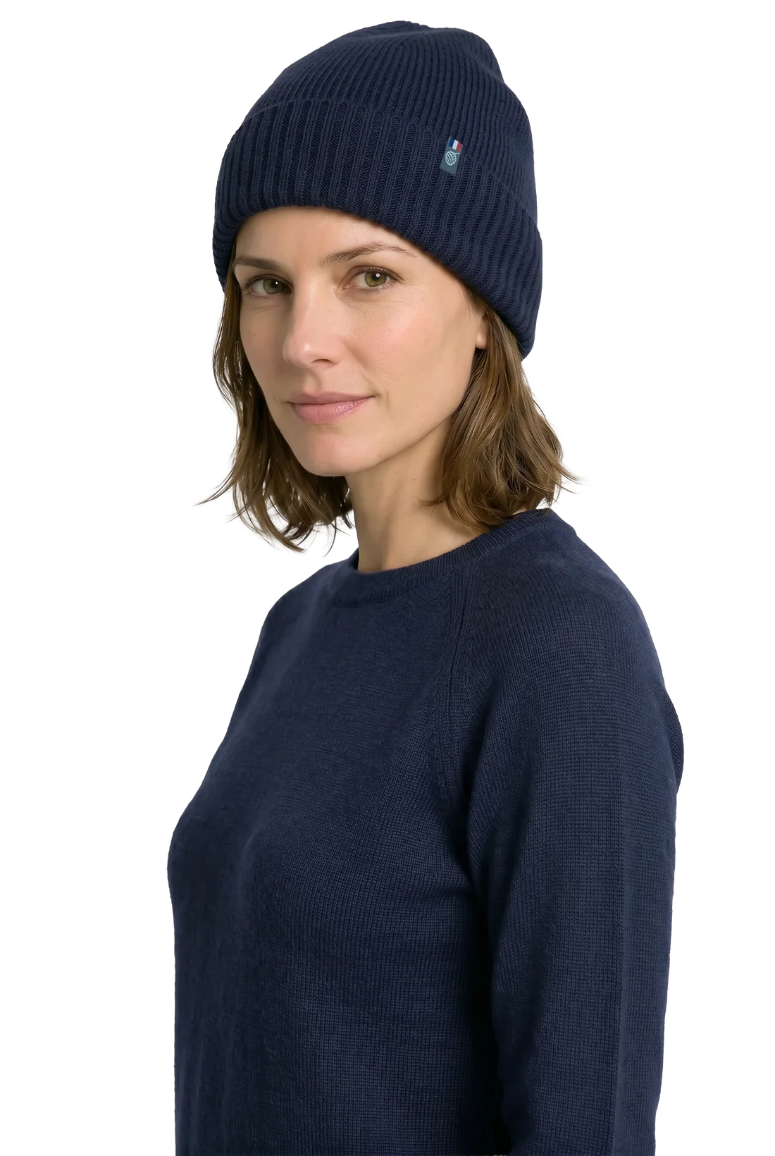 Robin Beanie being worn, three-quarter view